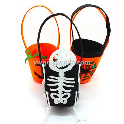 Halloween Children's Candy Bag Non-Woven Portable Ghost Bucket Wholesale Halloween Bag Prop Decoration