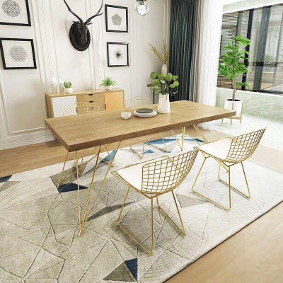 Nordic Style Iron Wired Chair Internet Celebrity Wrought Iron Wire Hollow Conference Chair Coffee Table Coffee House Stool Dining Chair