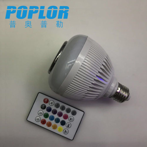 LED Smart Bluetooth Audio Bulb 12W Colorful RGBW Dimming Remote Control Bulb