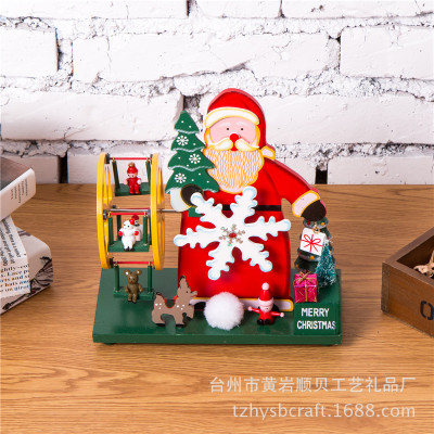 The Christmas crafts gifts solid wood music box music bell music box can come to the picture to order