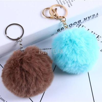 2018 new Korean express fur key chain car pendant lovers plush key ring package pendant wholesale