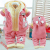 Red mud rabbit with cotton-padded clothes in winter for baby of 2018