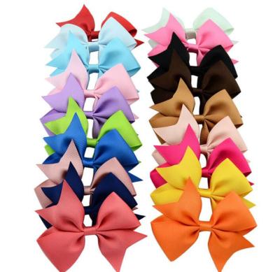 Solid Color Rib Ribbon Fishtail V-Shaped Bow with Clip