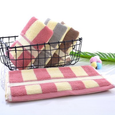 Manufacturer direct sale 32 pure cotton color bar sports towel does not drop the color does not drop the hair adult col