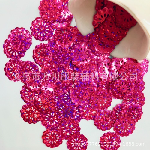 factory direct sales 22mm12 hole plum pvc sequins laser sequins mixed color crafts beads accessories accessories
