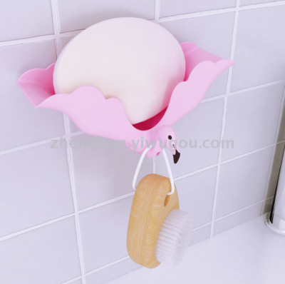 The new 2018 strong trackless flamingo toilet soap rack collates storage racks for bathroom supplies soap boxes