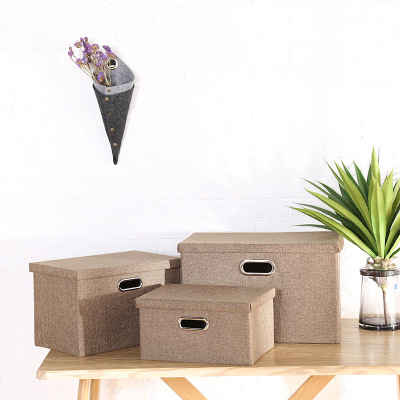 Factory Direct Sales Simple Large Home Storage Box Foldable Cotton and Linen Storage Box Storage Box Storage Box