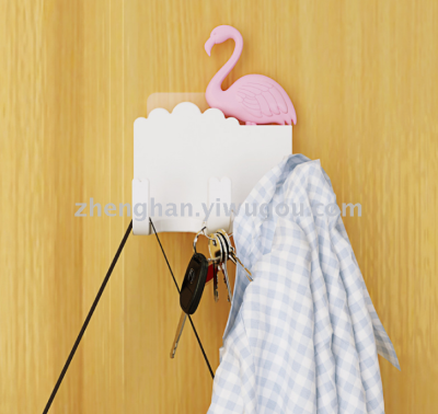 Flamingo hook decoration hook personality into the door after the door without punching no mark hook