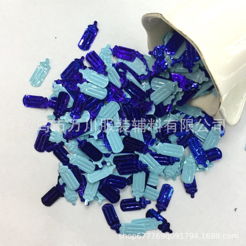 New Baby Bottle Blue Silver Bottom PVC Sequins Pink Children Throwing Crafts Beads Clothing Accessories Accessories 
