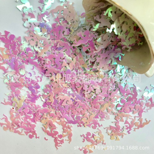 yiwu direct selling halloween angel pvc sequins throwing silver bottom crafts beads clothing accessories ornament accessories