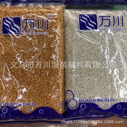 Clothing Accessories Glass Beads 2M Silver Filling Small Rice-Shaped Beads Cross Stitch Beads Crafts Ornament Accessories Hand String Beads