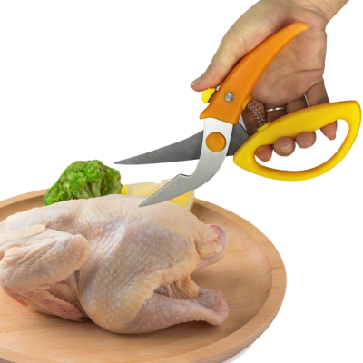 Kitchen shears powerful chicken ipads scissors, household stainless steel multi - purpose food grilled fish ipads scissors