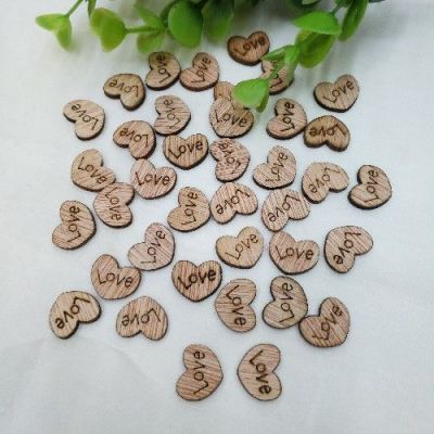 Manufacturers direct retro mini love love wood chips DIY decorative accessories manual accessories