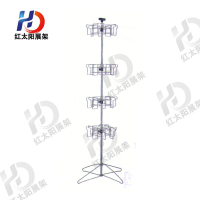 Customized satchel iron promotional display rack plating stainless steel 8 the layers can be rotated