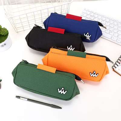 Simple canvas pencil box art pen storage box students large capacity multi-functional creative pen bag