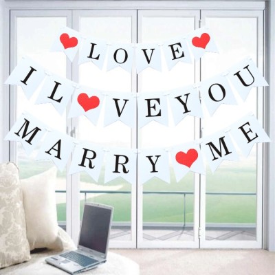 MARRY? Me Proposal Hanging Flag Wedding Trunk Letters for Decoration Latte Art Tag String Flags Banner Il? VEYOU