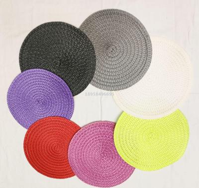 Woven circular food mat western food mat insulation pad Japanese style table waterproof mat