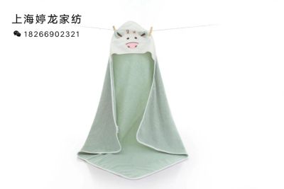 Shanghai ting long home textile pure cotton calf hold by newborn bath towel