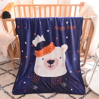 2018 spring and autumn style children's blanket flannel single layer cartoon air conditioning blanket cover gift micro for generation