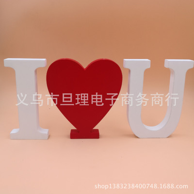 15cm letter decoration wooden crafts home decoration English letter decoration fashion wedding shooting props