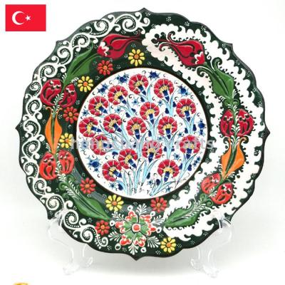 Turkey Ceramic Plate Hand-Painted Ceramic Decorative Plate Ceramic Decorative Hanging Plate Swing Plate European Ceramic 30cm Large Plate