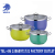 Stainless Steel with Magnetic Korean 3-Piece Glass Cover Soup Pot Colorful Double Bottom Three-Piece Deep Soup Pot