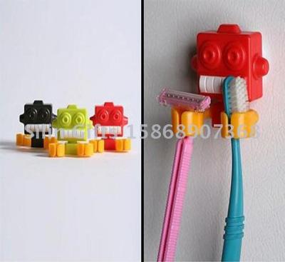 Robot Toothbrush Holder Multipurpose Suction Toothbrush Shaver Container Bathroom Tool 29120