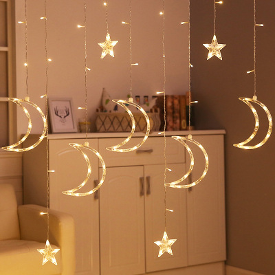The Curtain lamp moon star lamp Christmas decoration led Curtain lamp ring wholesale