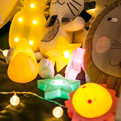 LED creative lovely smiling face cloud moon shaped lamp children light small night lamp LED star light decorative lamp