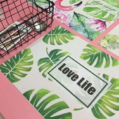 Kitchen Supplies Heat Proof Mat Environmental Protection Non-Slip PVC Teslin Color Printing Placemat