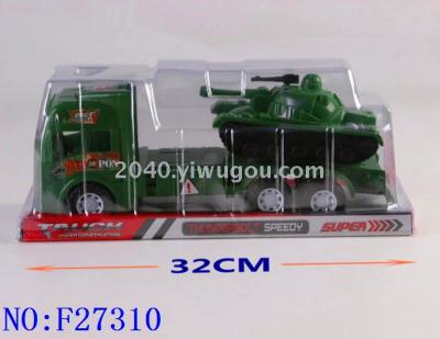 Cross-border children's plastic toy wholesale inertia tow truck + tank car F27310