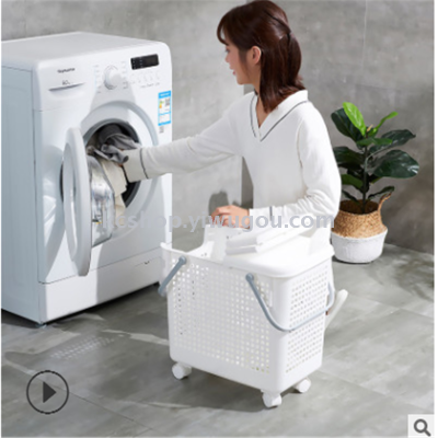 Multi-function dirty clothes basket plastic laundry basket bathroom clothes collection basket
