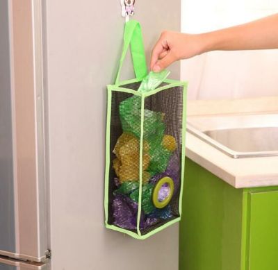 Grid hanging extraction bag folding bag hanging bag storage box garbage bag collection box paper towel box