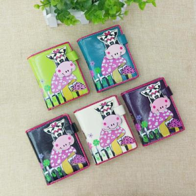 Original mixed doodle two fold short wallet zero wallet multi-function to accommodate small wallet card bag