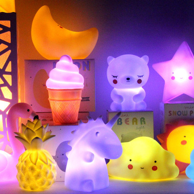Creative mini nightlight LED vinyl glow electronic lamp cute cartoon modeling manufacturers wholesale