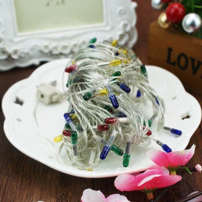 Christmas tree decoration light Christmas wedding window decoration light 9m 90 light colored rice light LED wholesale