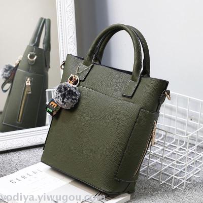 European and American fashion simple women's handbag with crossarm single shoulder bag