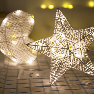 Outdoor iron frame led style lamp home mini love art lamp creative five-pointed star Christmas decoration lamp