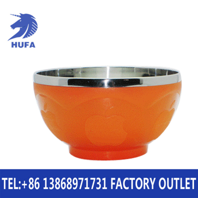 Stainless Steel Color Children's Bowl Non-Magnetic Drop-Proof and Hot-Proof Color Bowl Octagonal Bowl