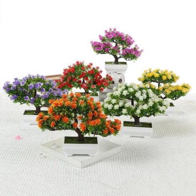 Artificial table flowers bonsai set Artificial flowers and green plants small potted living room home decoration