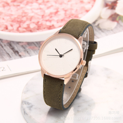 Fashionable lady's leather watch band quartz watch exquisite individual dial watch hot sell student number watch
