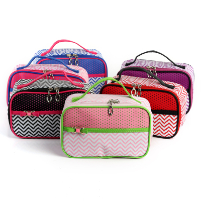 Foreign trade hot style wave pattern cosmetic bag splicing handbag butterfly cosmetic bag can be customized LOGO source manufacturers