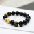 Imitated black agate gold-plated shajin PI xiu bracelet men and women six word truth hand string temple fair hot selling factory direct sales