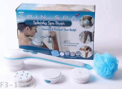 Spin Spa Electric Massage Bath Brush Bath Brush Bath Brush 5 Bruch Head Long Handle Massage Brush