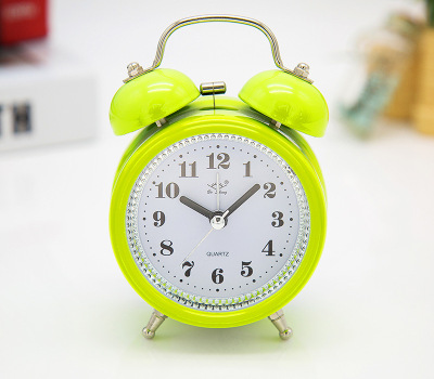 3-Inch Plastic Box Metal Bell Simple Mute Bell Alarm Clock Student Children Bedside Cute Creative Decoration