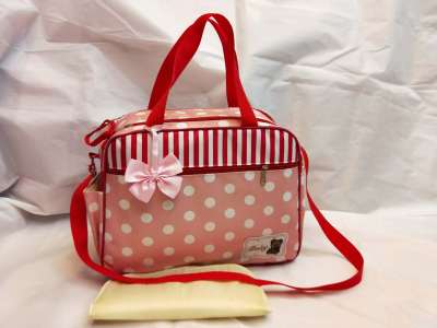 Polka-dot stylish mummy bag handbag with diagonal across bag