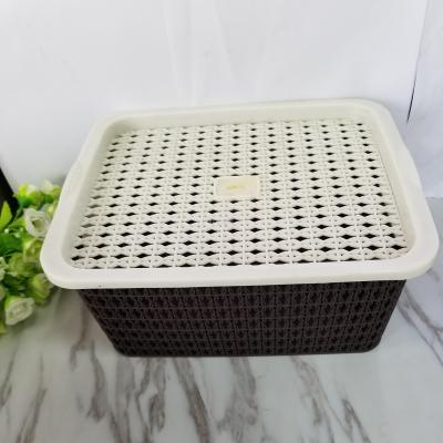 Plastic basket with cover the receive basket store basket circular rectangular oval