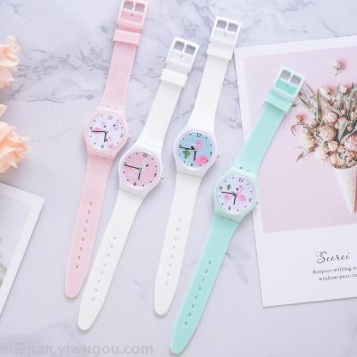Joker temperament lovely student girl candy color jelly silica gel watch