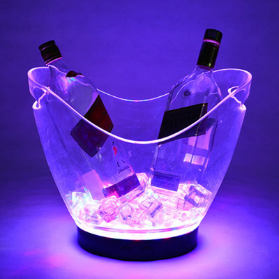 foreign trade exclusive plastic acrylic luminous ice bucket 8l ingot bar ktvps beer transparent luminous ice bucket