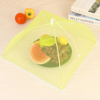 Factory Direct Sales Anti Fly Dining Table Cover Lace Square Folding Dish Cover Food Cover Food Cover Kitchen Supplies